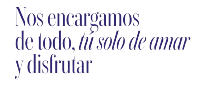Nos encargamos de todo, tú solo de amar y disfrutar